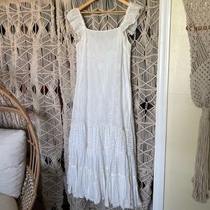 Anthropologie white maxi dress